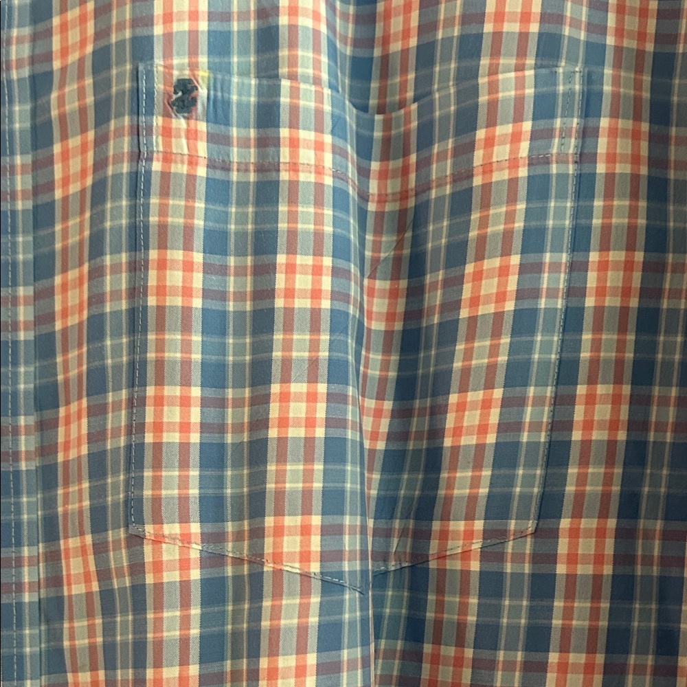 Men's Button-Down Plaid Shirt in Blue and Pink - Picture 2 of 7